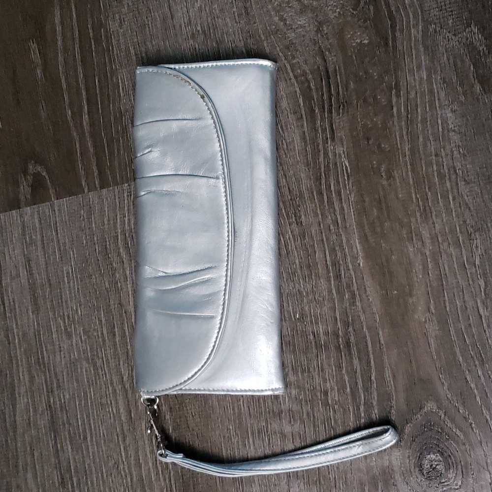 Payless Silver Clutch Wristlet